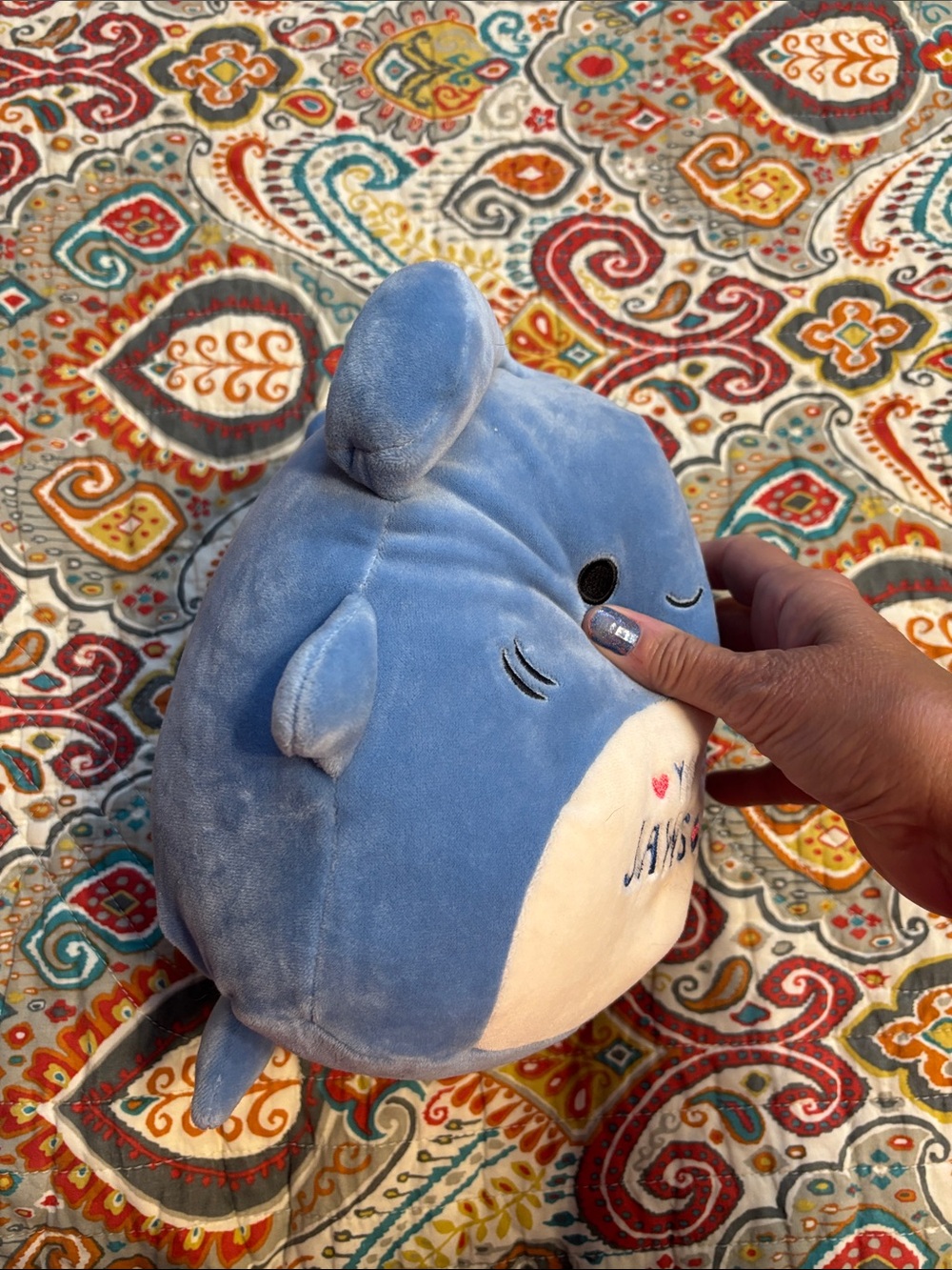 Squishmallow blue Plush Shark Toy - "You're Jawsome!" Embroidered - Picture 8 of 11